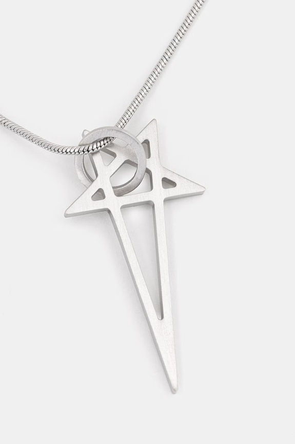 Rick Owens DRKSHDW necklace Pentagram RJ0000066.MMT silver SS26