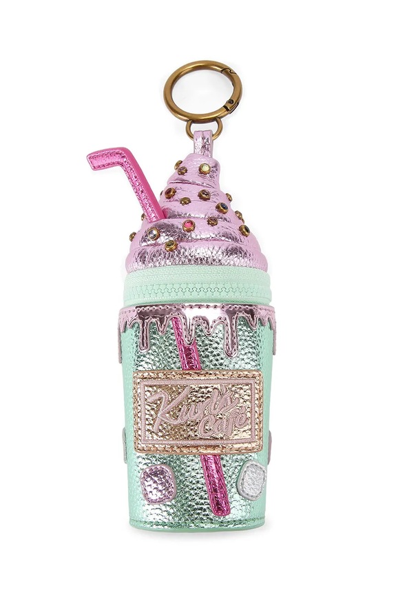 Kurt Geiger London prívesok dámsky kožený Coffee Cup Charm zelená 5574979979