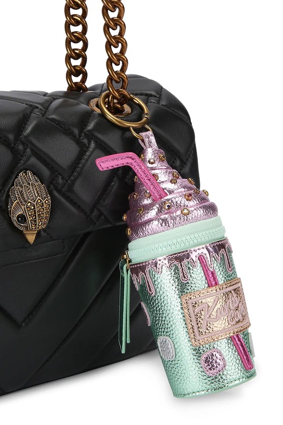 Doplnky Kurt Geiger London prívesok dámsky kožený Coffee Cup Charm 5574979979 zelená