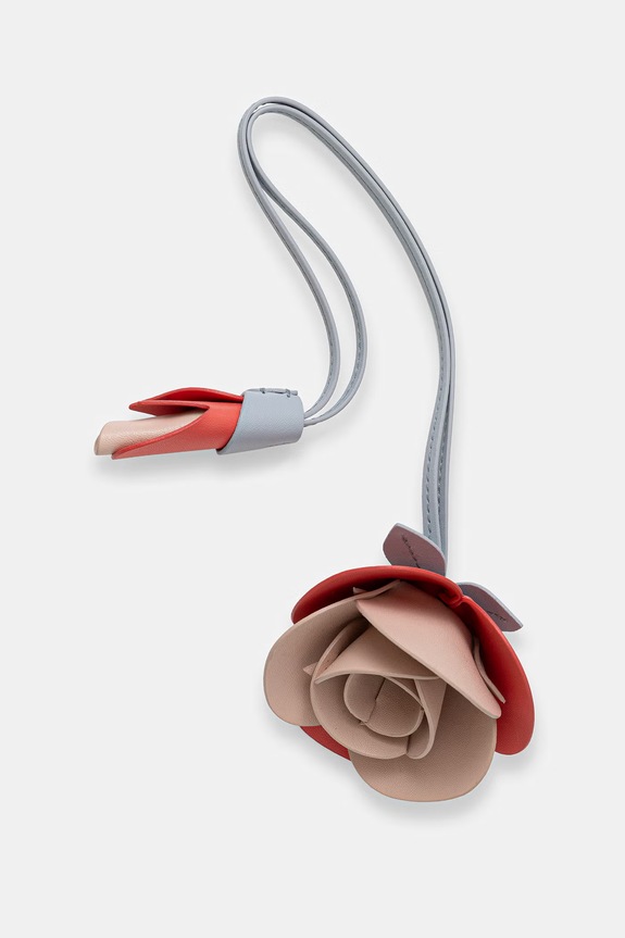 Furla ключодържател дамски от кожа Allegra Rose Charm бежов WK00436.BX3175.4523S