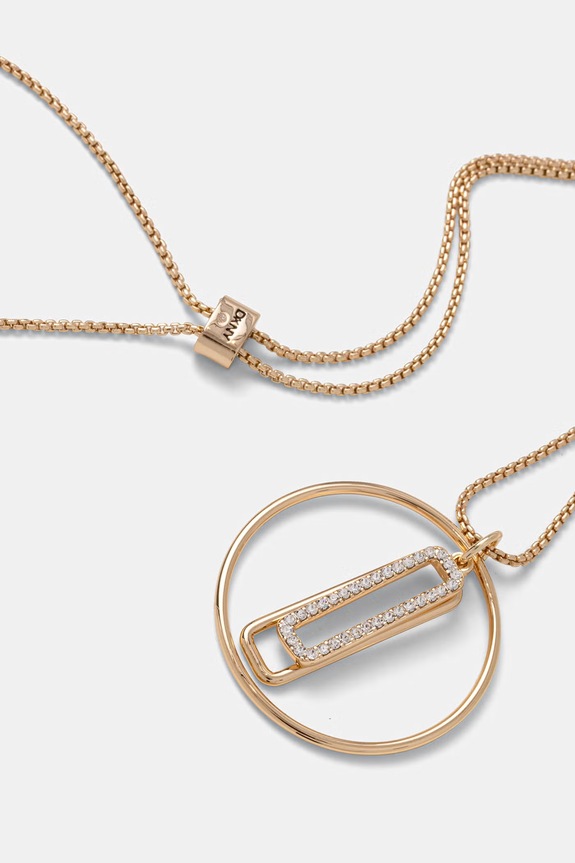 DKNY Κολιέ με κρεμαστό γυναικείο μεταλλικό 04N00355 χρυσαφί SS26