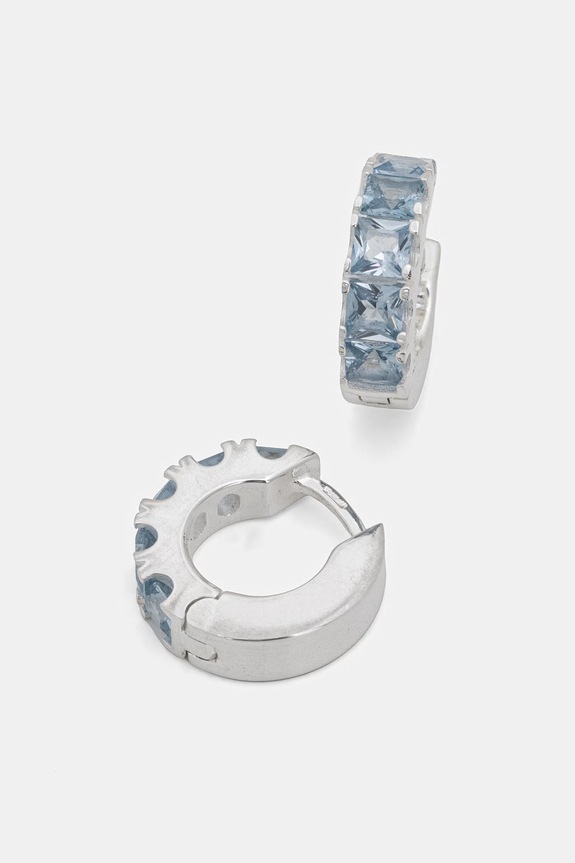 HATTON LABS FACET HOOP EARRINGS cercei argint argintiu HL.W4.642.08.O/S