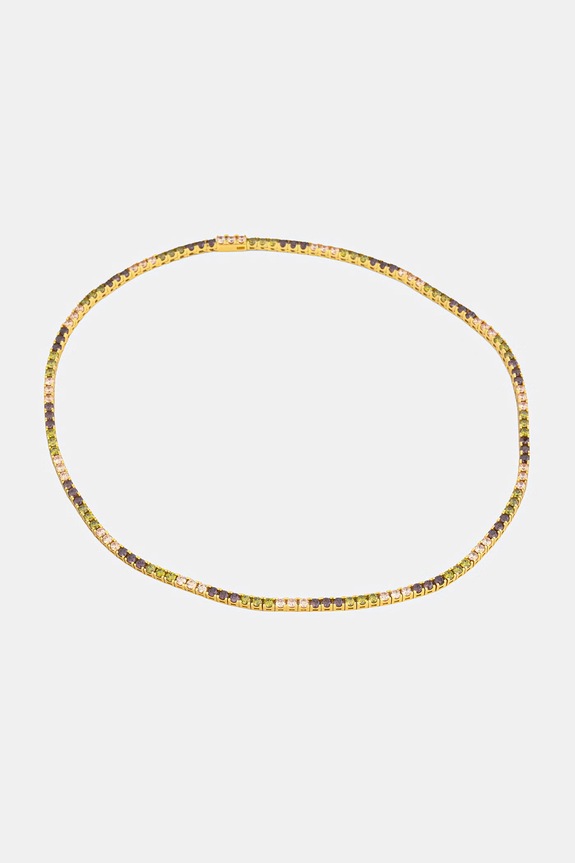 HATTON LABS CLASSIC TENNIS CHAIN M намисто срібне жіноче золотий HL.W4.861.23.S18