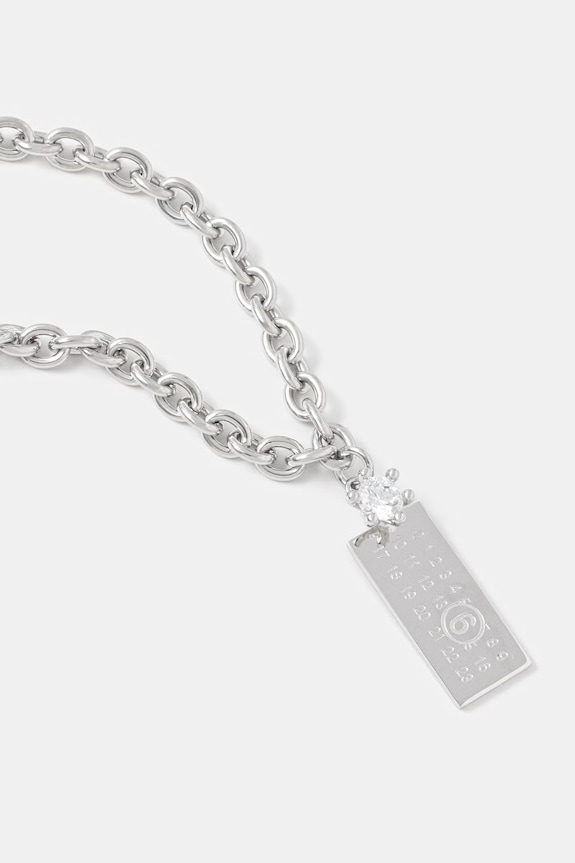 MM6 Maison Margiela Κολιέ με κρεμαστό γυναικείο ορειχάλκινο SM7UU0124.P9162 ασημί SS26