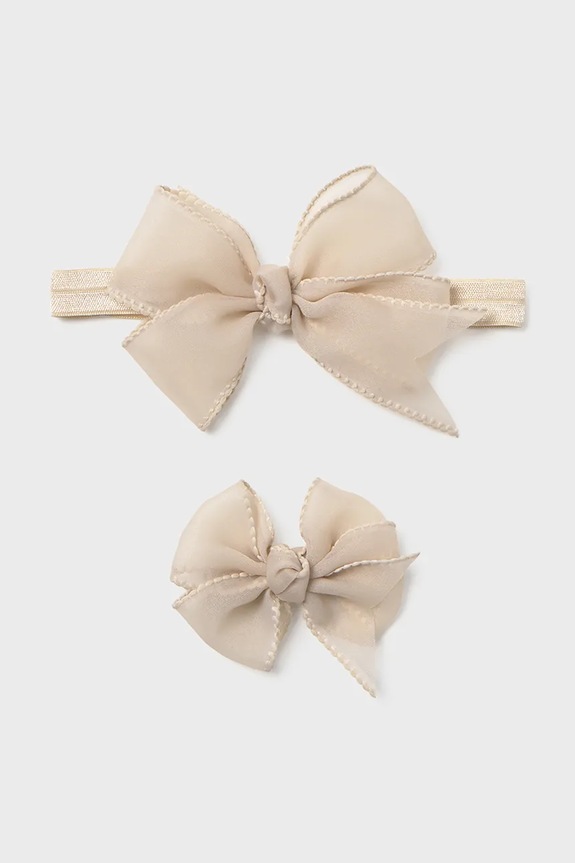 Mayoral Newborn gyerek fejpánt és hajcsat bézs 9079.2P.Newborn.PPY2