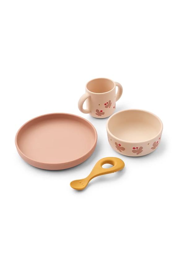 Komplet otroške posode Liewood Vivi Printed Tableware Set LW15135.G.PPY2 roza SS26