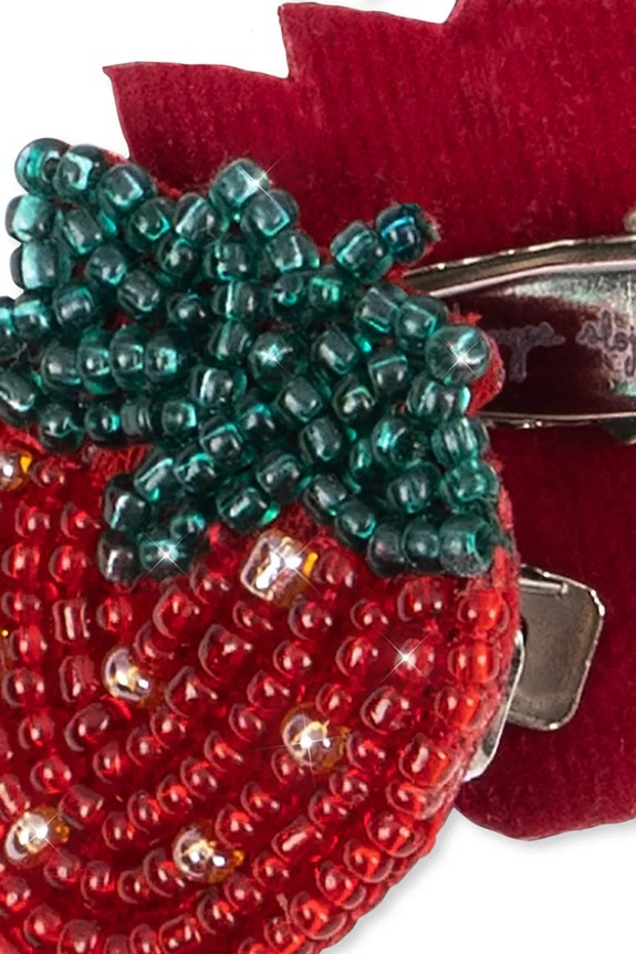 Detské sponky Konges Sløjd 2 PACK STRAWBERRY BEADED HAIR CLIP 2-pak červená KS103650.PPY2