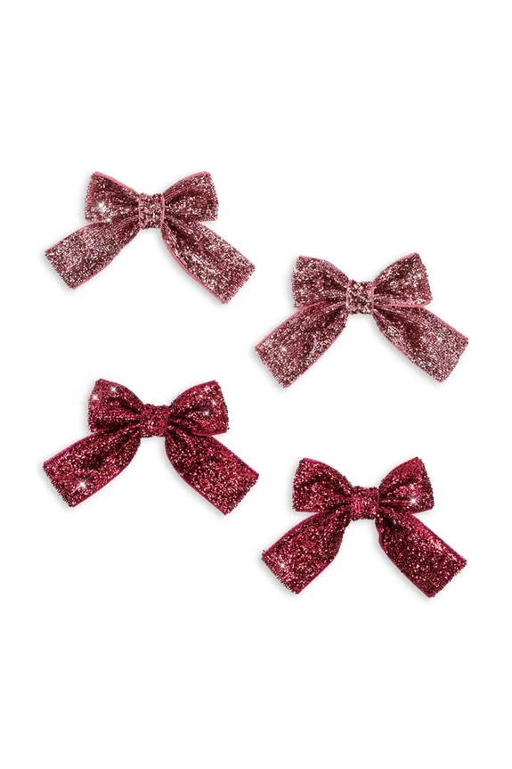 Detské sponky Konges Sløjd GLITTER BOW HAIR CLIPS 4-pak KS104615.PPY2 burgundské SS26