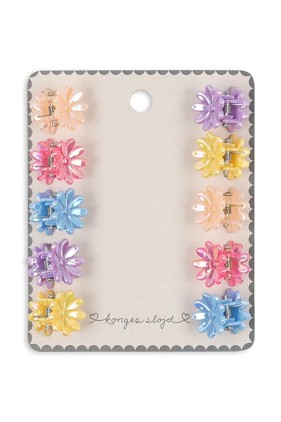 Konges Sløjd spinki do włosów dziecięce MINI FLOWER HAIR CLAWS 10-pack KS104576.PPY2 multicolor SS26
