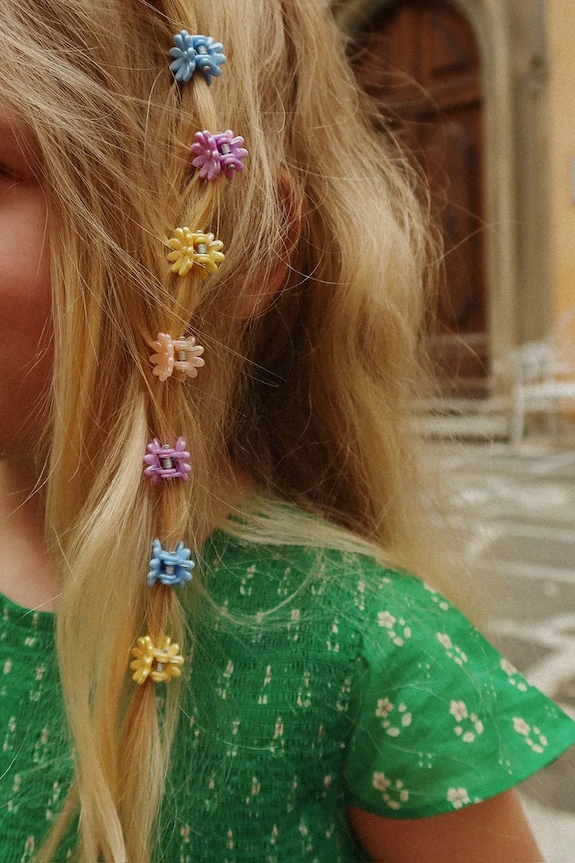 Konges Sløjd spinki do włosów dziecięce MINI FLOWER HAIR CLAWS 10-pack multicolor KS104576.PPY2