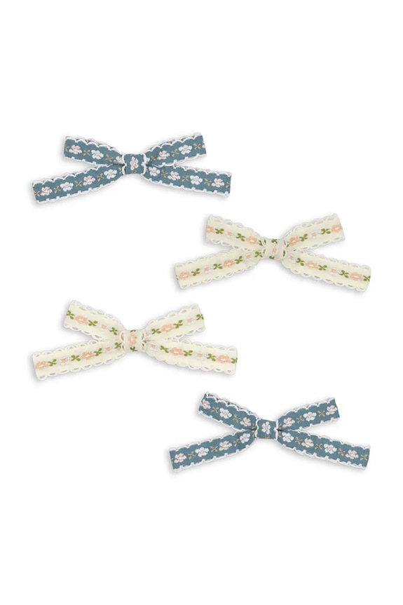 Konges Sløjd spinki do włosów dziecięce LEONORA BOW HAIR CLIP 4-pack KS103659.PPY2 beżowy SS26