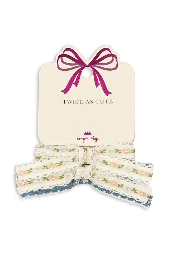 Konges Sløjd gumki do włosów dziecięce 4 PACK LEONORA BOW HAIR ELASTIC 4-pack beżowy KS103660.PPY2