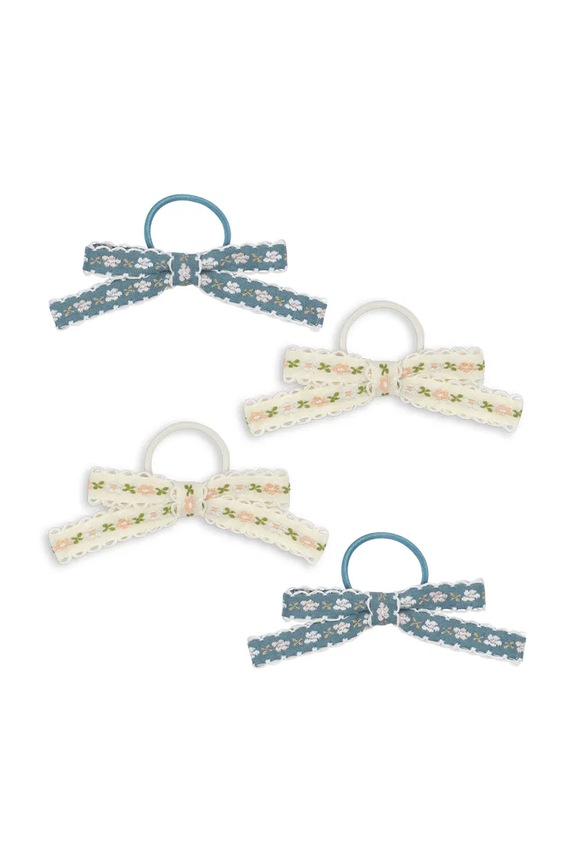 Konges Sløjd gumki do włosów dziecięce 4 PACK LEONORA BOW HAIR ELASTIC 4-pack KS103660.PPY2 beżowy SS26