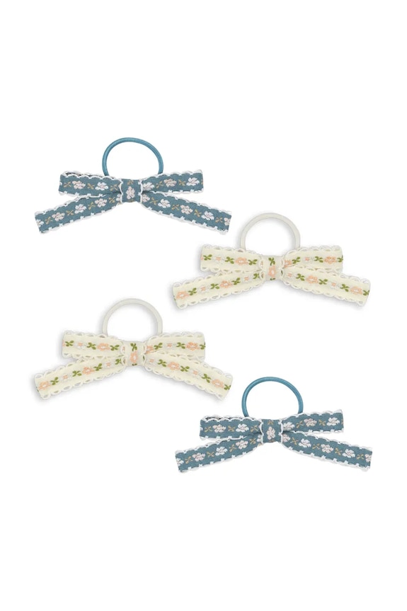 Konges Sløjd gumki do włosów dziecięce 4 PACK LEONORA BOW HAIR ELASTIC 4-pack KS103660.PPY2 beżowy SS26
