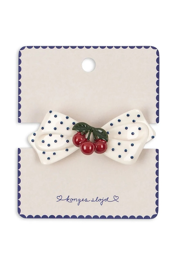 Konges Sløjd spinki do włosów dziecięce CHERRY DOT HAIR CLIP biały KS105308.PPY2