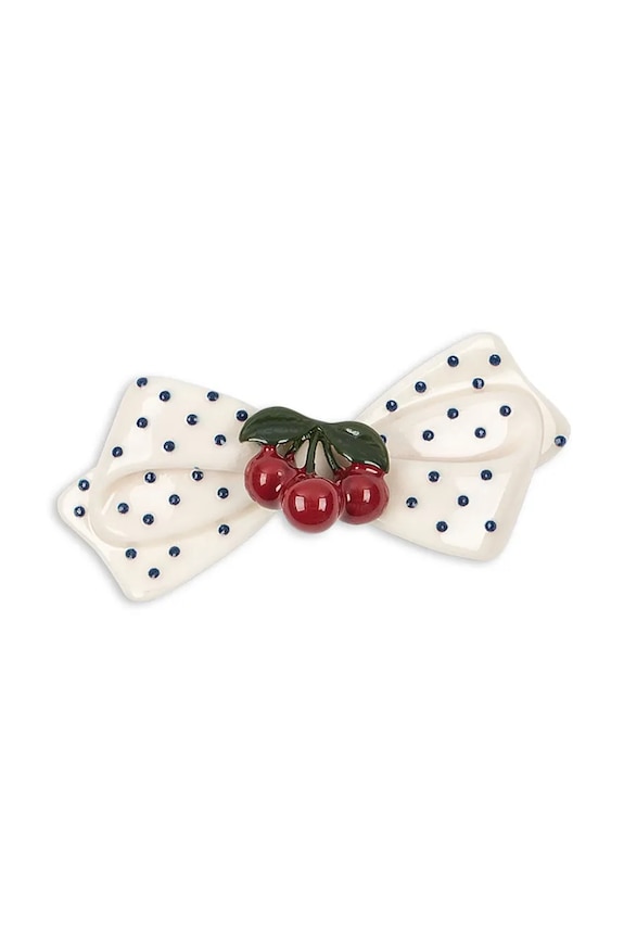 Konges Sløjd spinki do włosów dziecięce CHERRY DOT HAIR CLIP KS105308.PPY2 biały SS26