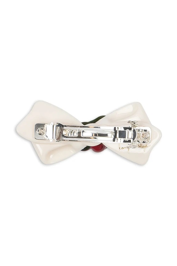Dziewczynka Konges Sløjd spinki do włosów dziecięce CHERRY DOT HAIR CLIP KS105308.PPY2 biały
