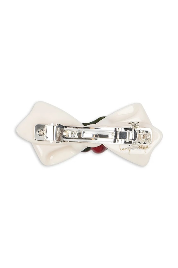 Dziewczynka Konges Sløjd spinki do włosów dziecięce CHERRY DOT HAIR CLIP KS105308.PPY2 biały