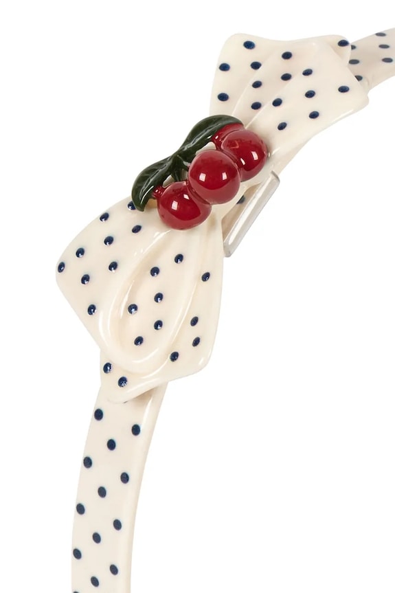 Dziewczynka Konges Sløjd opaska do włosów dziecięca CHERRY DOT HAIR BRACE KS105309.PPY2 biały