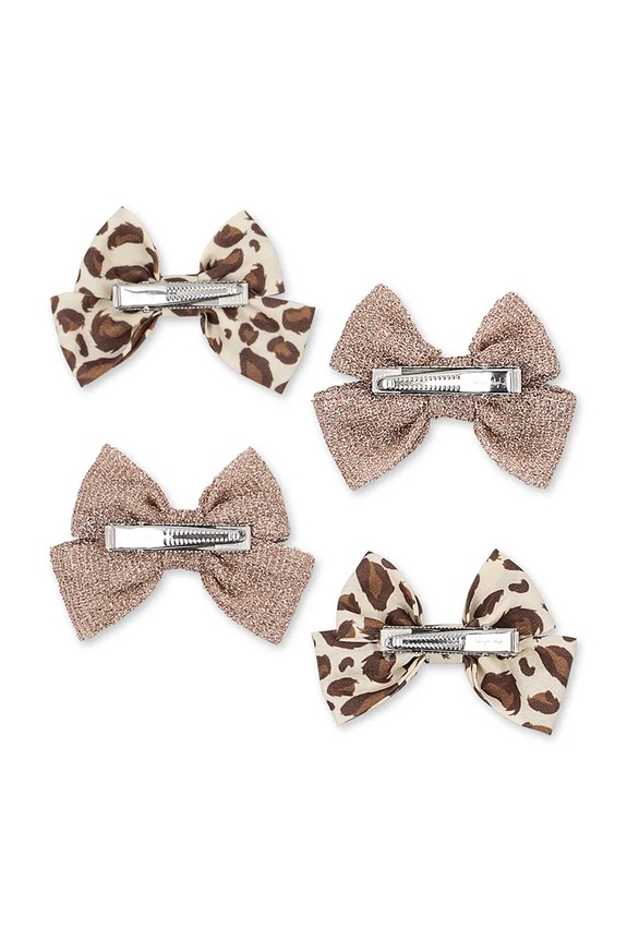Dziewczynka Konges Sløjd spinki do włosów dziecięce 4-pack BOW HAIR CLIP KS105237.PPY2 multicolor