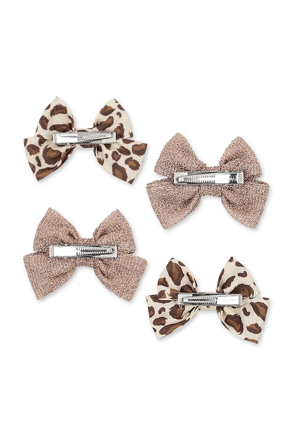 Dziewczynka Konges Sløjd spinki do włosów dziecięce 4-pack BOW HAIR CLIP KS105237.PPY2 multicolor