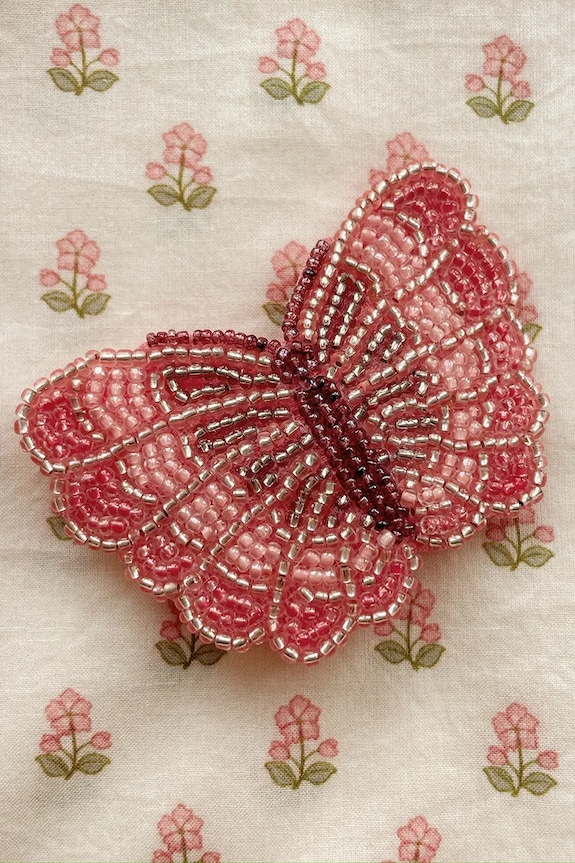 Konges Sløjd τσιμπιδάκι μαλλιών παιδικό BUTTERFLY BEADED HAIR CLIP ροζ KS105300.PPY2