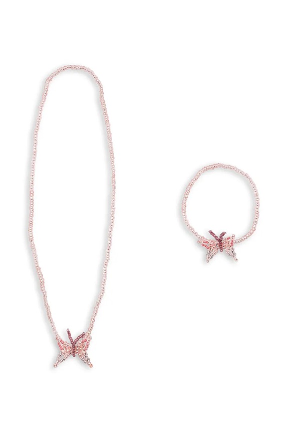 Konges Sløjd Παιδικά BUTTERFLY NECKLACE AND BRACELET SET KS105301.PPY2 ροζ SS26