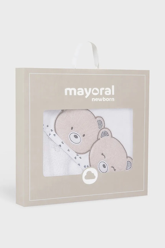 Mayoral Newborn ręcznik z kapturem dziecięcy beżowy 9118.1B.Newborn.PPY2