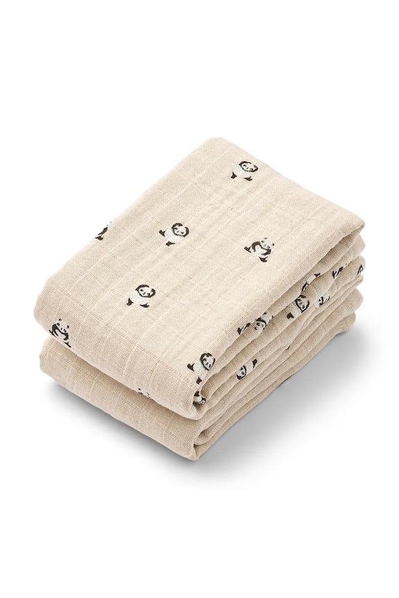 Liewood scutec copii de bumbac Lewis Muslin Cloth 2-Pack bej LW14907.PPY2