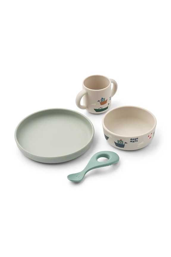 Komplet otroške posode Liewood Vivi Printed Tableware Set bež LW15135.PPY2