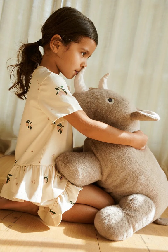Liewood plyšová hračka detská Barnaby Rhino Large Teddy béžová LW20521.PPY2