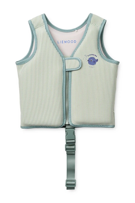 Liewood vestă de înot Dove Seersucker Swim Vest LW20739.PPY2 verde SS26