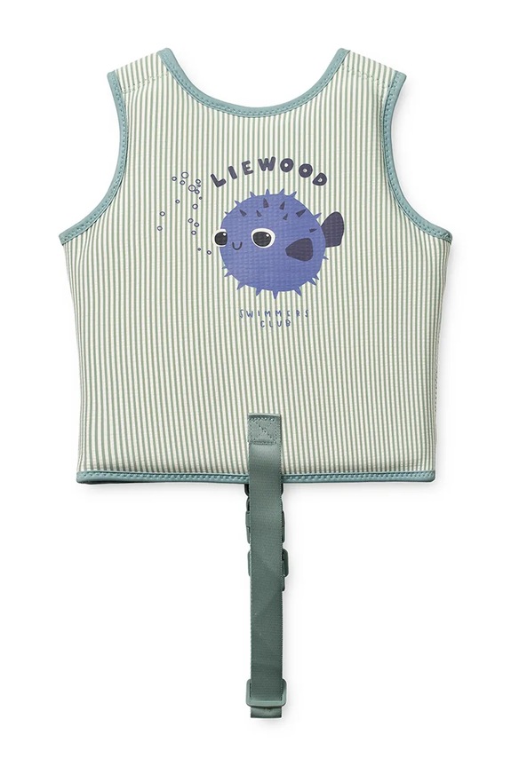 Băieți Liewood vestă de înot Dove Seersucker Swim Vest LW20739.PPY2 verde
