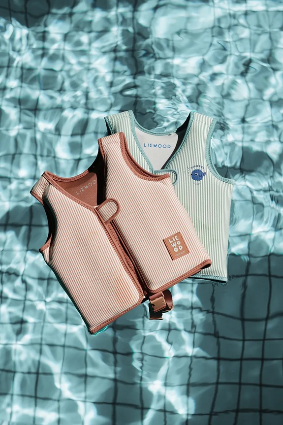 Liewood vestă de înot Dove Seersucker Swim Vest LW20739.PPY2 portocaliu