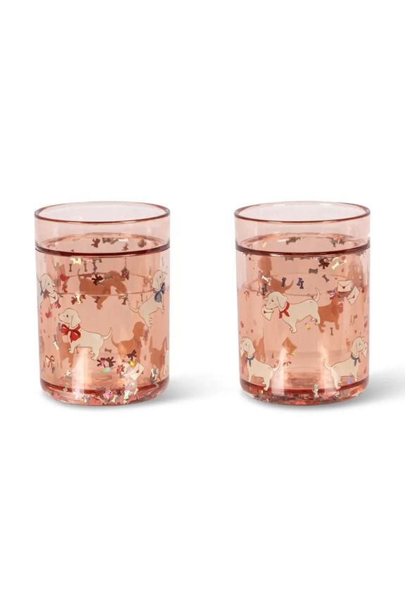 Konges Sløjd cană pentru copii 2 PACK GLITTER CUPS 2-pack portocaliu KS104588.PPY2