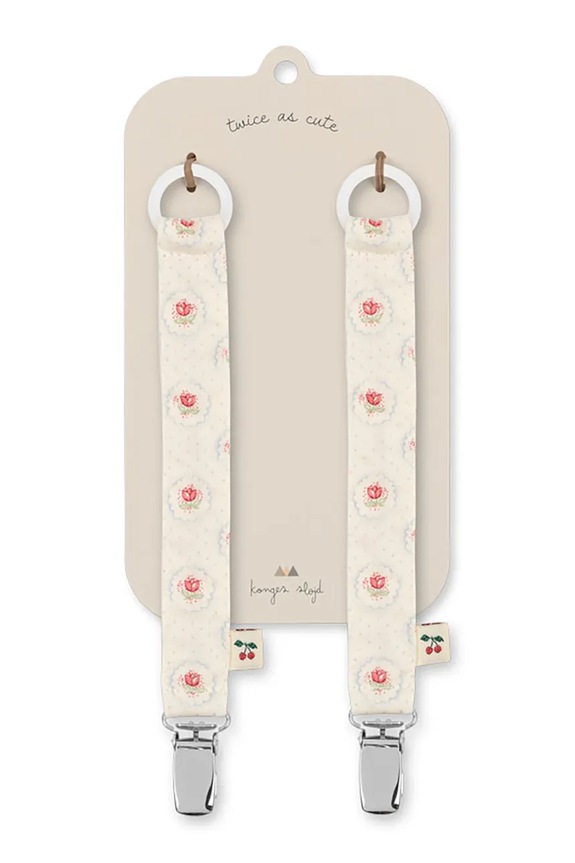 Konges Sløjd pasek do smoczka PACIFIER STRAP 2-pack KS104599.PPY2 beżowy SS26
