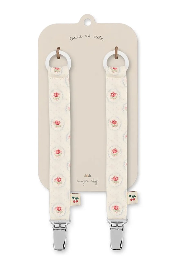 Konges Sløjd pasek do smoczka PACIFIER STRAP 2-pack KS104599.PPY2 beżowy SS26