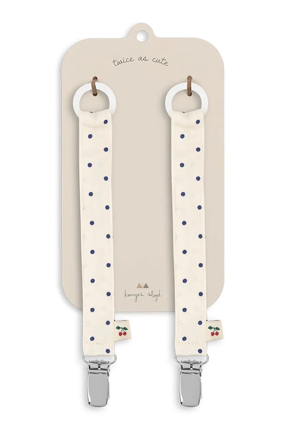 Konges Sløjd pasek do smoczka PACIFIER STRAP 2-pack KS104599.PPY2 beżowy SS26