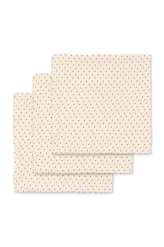 Bavlnená detská plienka Konges Sløjd MUSLIN CLOTH GOTS 3-pak 3-pak biela KS104610.PPY2