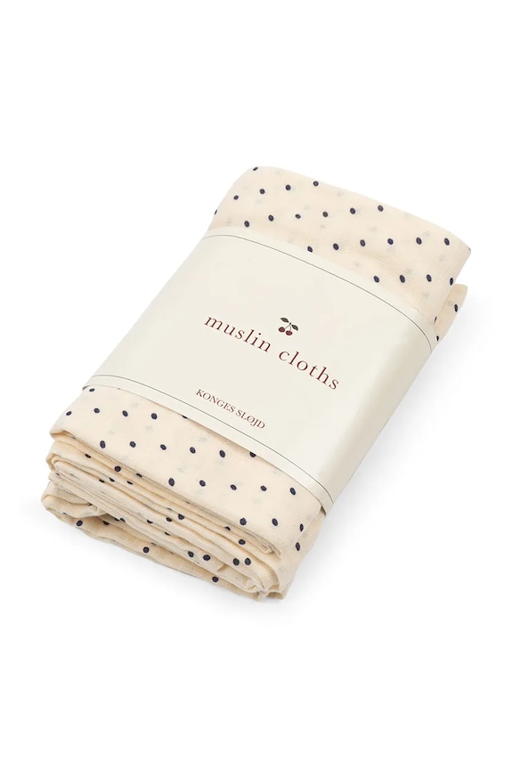 Bavlnená detská plienka Konges Sløjd MUSLIN CLOTH GOTS 3-pak KS104610.PPY2 biela SS26