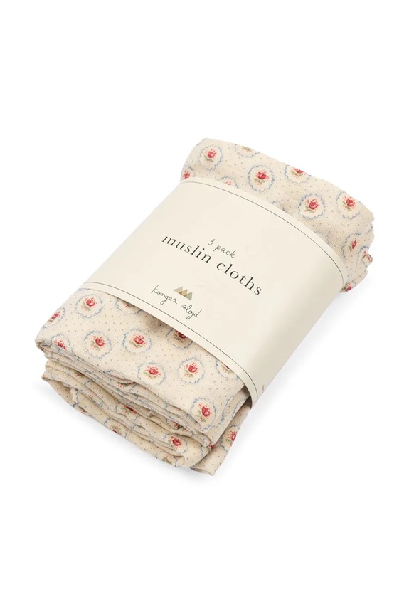 Bavlnená detská plienka Konges Sløjd MUSLIN CLOTH GOTS 3-pak KS104610.PPY2 béžová SS26