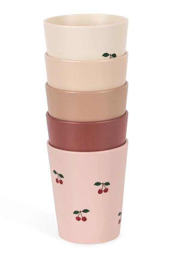 Konges Sløjd kubek dla dzieci 5 PACK CUP 5-pack różowy KS104617.PPY2