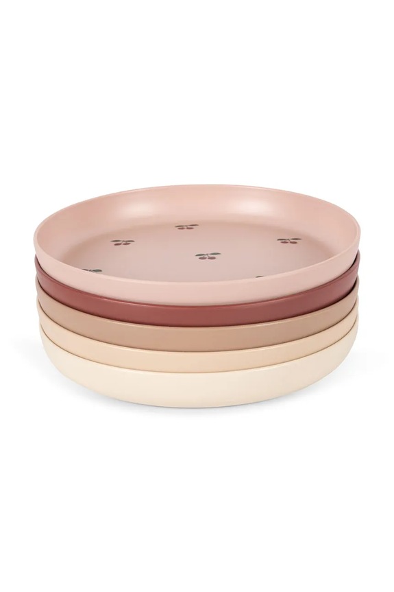 Konges Sløjd talerz dla dziecka PLATE 5-pack różowy KS104618.PPY2