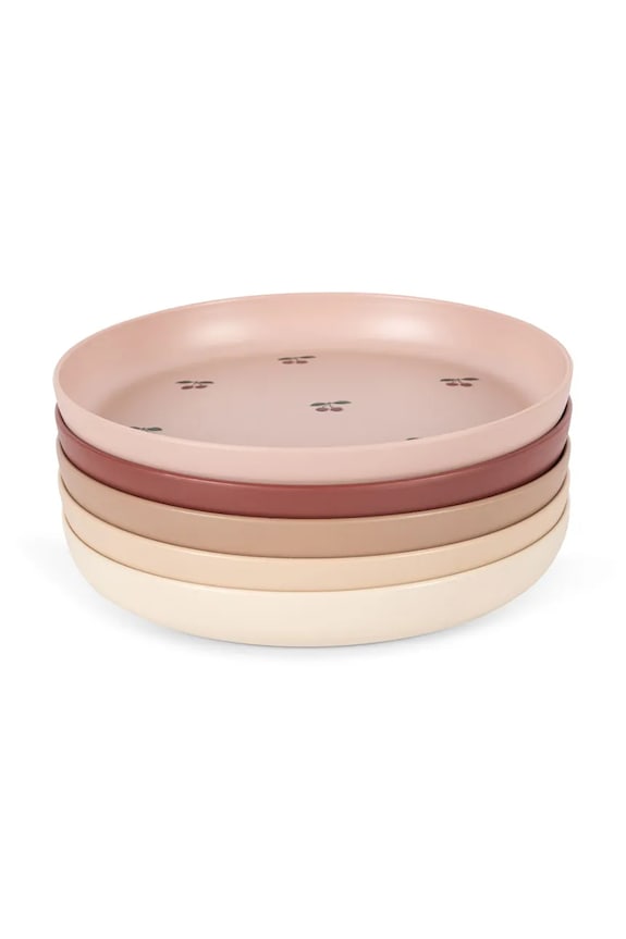 Konges Sløjd talerz dla dziecka PLATE 5-pack różowy KS104618.PPY2