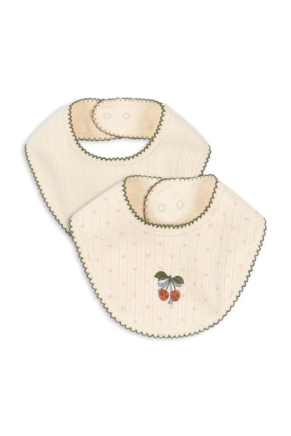 Βρεφική σαλιάρα Konges Sløjd MINNIE BIB 2-pack Βρεφικό προϊόν μπεζ KS104999.PPY2