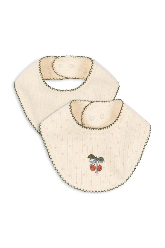 Βρεφική σαλιάρα Konges Sløjd MINNIE BIB 2-pack Βρεφικό προϊόν μπεζ KS104999.PPY2