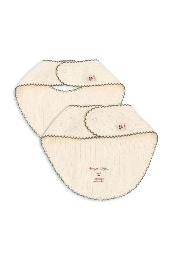 Βρεφική σαλιάρα Konges Sløjd MINNIE BIB 2-pack KS104999.PPY2 μπεζ SS26