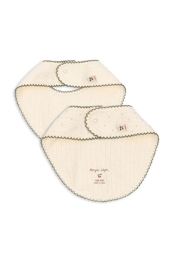 Βρεφική σαλιάρα Konges Sløjd MINNIE BIB 2-pack KS104999.PPY2 μπεζ SS26
