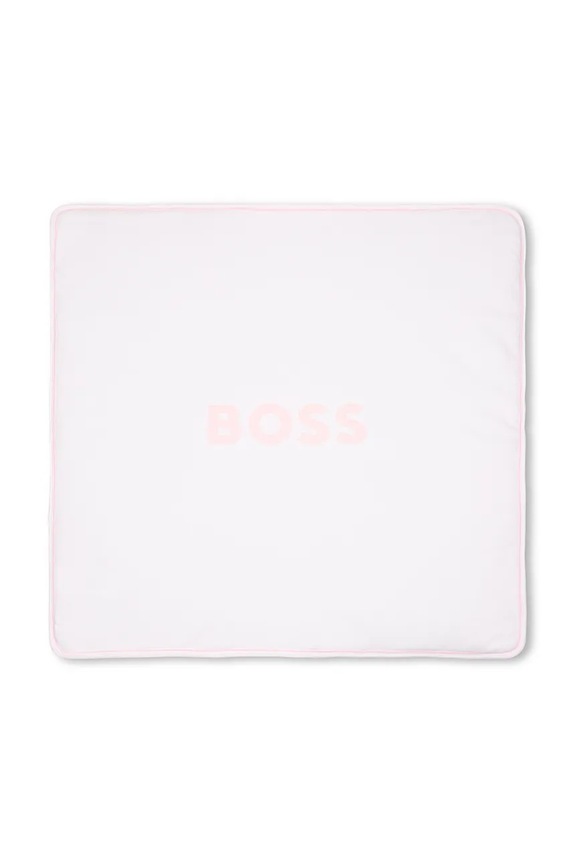 Βαμβακερή βρεφική κουβέρτα BOSS J53093 ροζ SS26