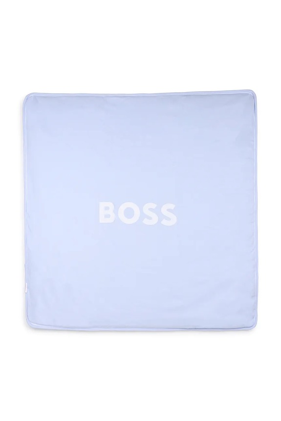 Βαμβακερή βρεφική κουβέρτα BOSS J53093 μπλε SS26